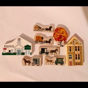 Assorted Cat’s Meow pieces.  The Lady Amanda House is signed. Used